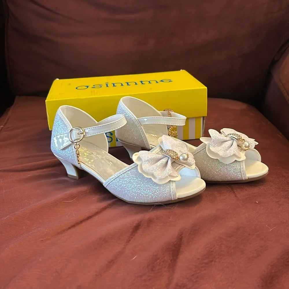 Osinnme White Shoes Size 3 Girls Flower Girl